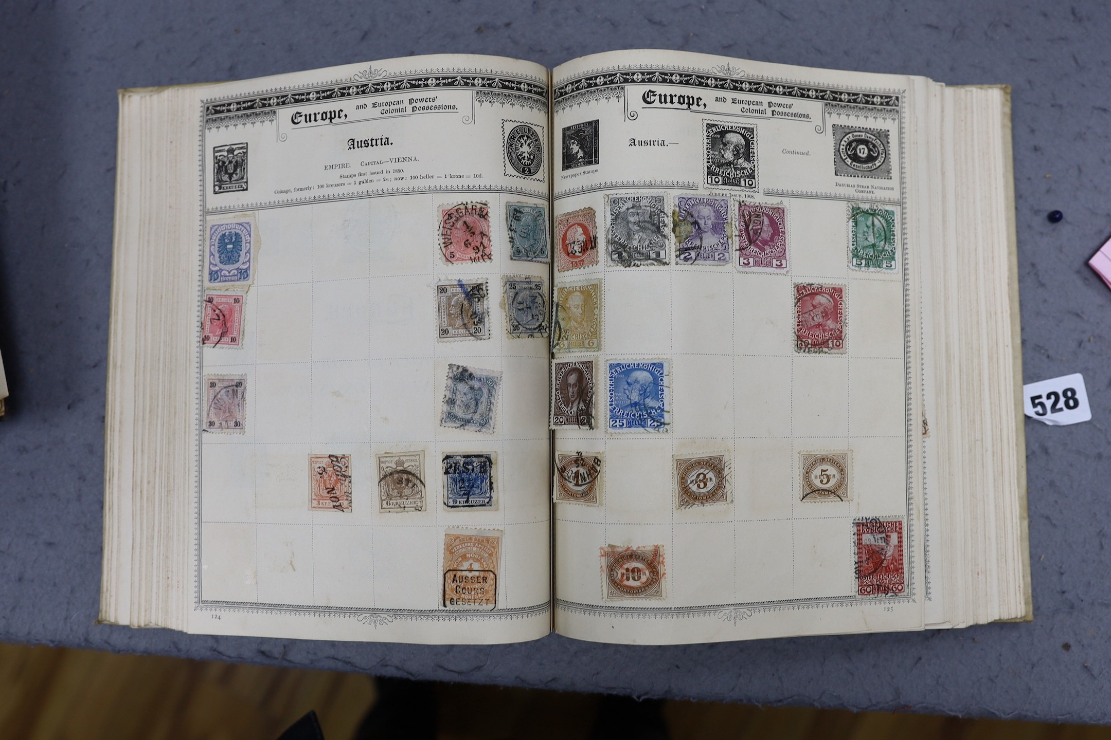 Stamps: Great Britain and British Commonwealth in four albums, with 3x 1penny black used, 1891 £1 green used, 1penny Mulready used, plus Gibraltar, India, Australian, and United States